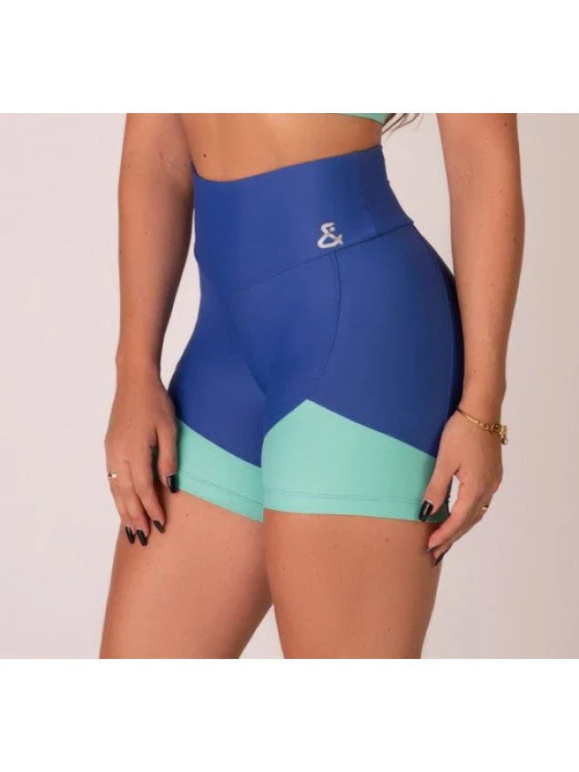 Top + Short Azul com Verde