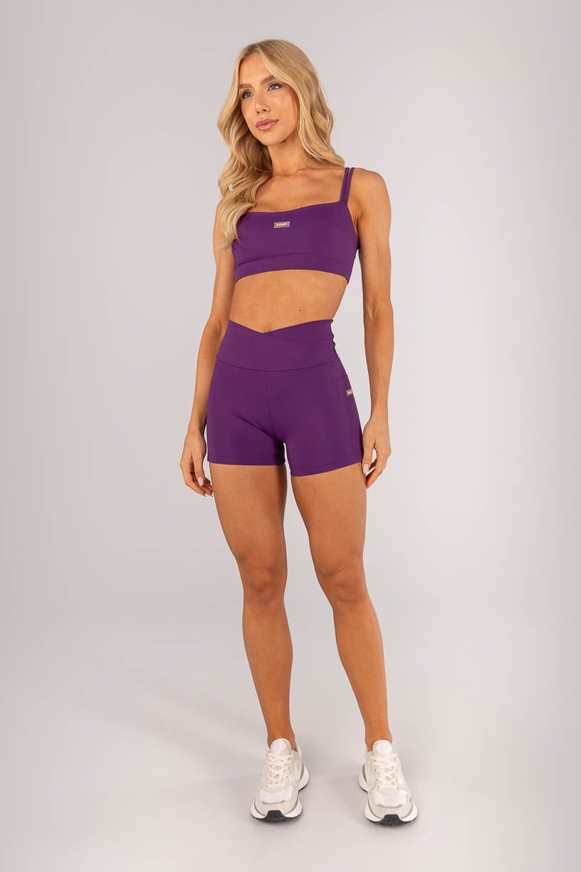 Conjunto com Cós Transpassado e Bolsos  (Short+Top)