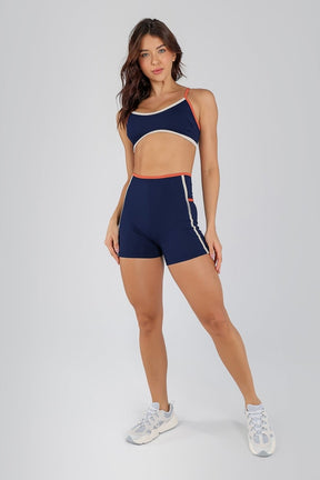 Conjunto sem Cós Aparente e Listras (Short+Top)