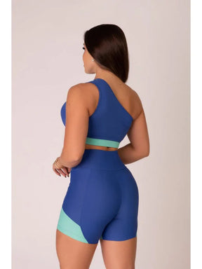 Top + Short Azul com Verde