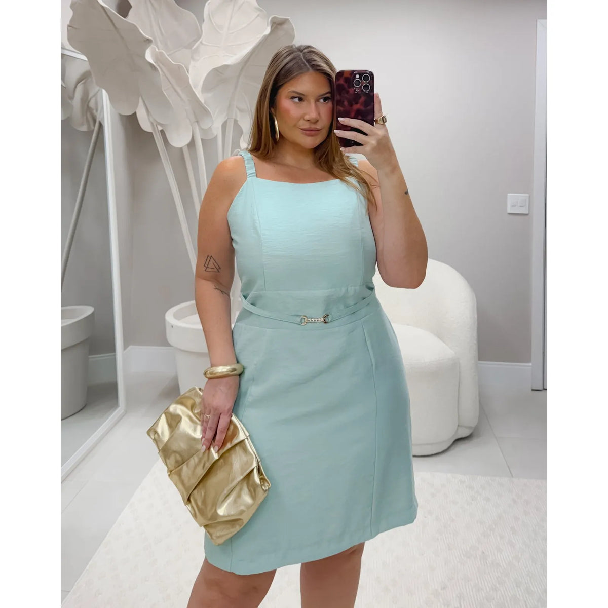 Vestido Fiore Verde Menta - VL42121